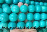 LSBS183 15 inches 20mm round green howlite turquoise beads wholesale