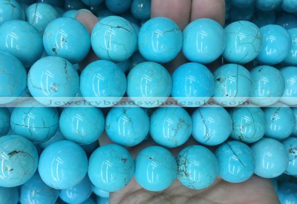 LSBS189 15 inches 18mm round blue howlite turquoise beads wholesale