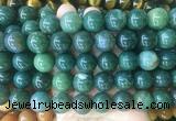 LSBS195 15 inches 16mm round moss agate gemstone beads wholesale
