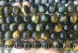 LSBS207 15 inches 16mm round yellow blue tiger eye gemstone beads wholesale