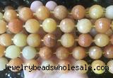 LSBS214 15 inches 16mm faceted round red aventurine beads wholesale