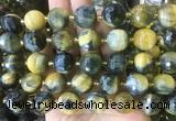 LSBS216 15 inches 16mm faceted round golden blue tiger eye beads wholesale