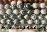 LSBS218 15 inches 16mm faceted round rhodonite beads wholesale