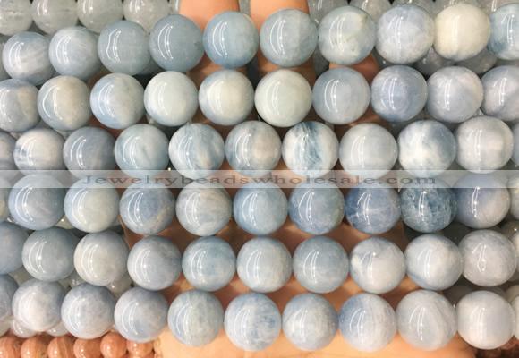 LSBS233 15 inches 14mm round aquamarine gemstone beads wholesale
