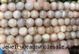 LSBS236 15 inches 14mm round pink sunstone gemstone beads wholesale
