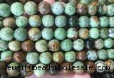LSBS246 15 inches 14mm round green opal gemstone beads wholesale