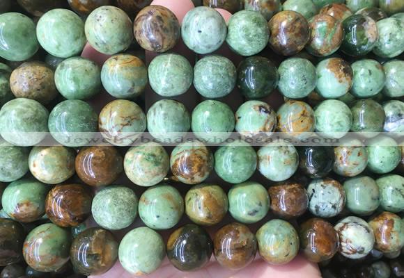 LSBS246 15 inches 14mm round green opal gemstone beads wholesale