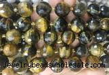 LSBS25 15 inches 16mm faceted round yellow & blue tiger eye beads wholesale