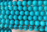 LSBS266 15 inches 14mm round blue howlite turquoise gemstone beads wholesale