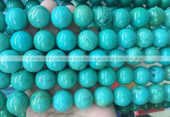 LSBS274 15 inches 16mm round green howlite turquoise gemstone beads wholesale