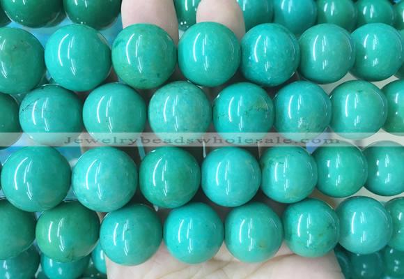LSBS276 15 inches 20mm round green howlite turquoise gemstone beads wholesale