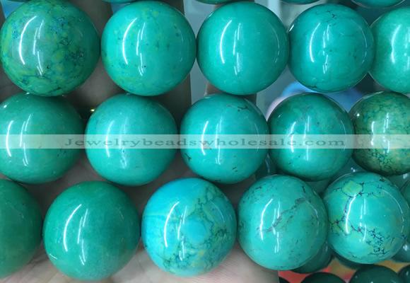 LSBS279 15 inches 30mm round green howlite turquoise gemstone beads wholesale