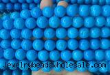 LSBS281 15 inches 14mm round dark blue howlite turquoise gemstone beads wholesale