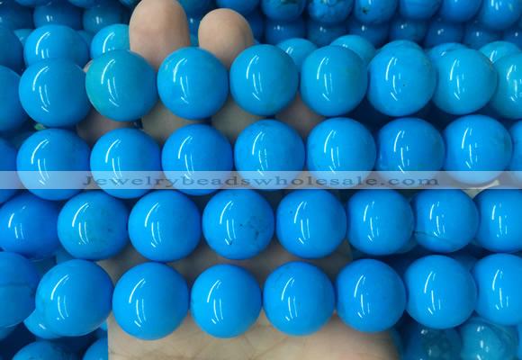 LSBS283 15 inches 18mm round dark blue howlite turquoise gemstone beads wholesale