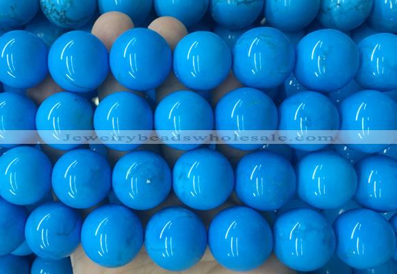 LSBS284 15 inches 20mm round dark blue howlite turquoise gemstone beads wholesale