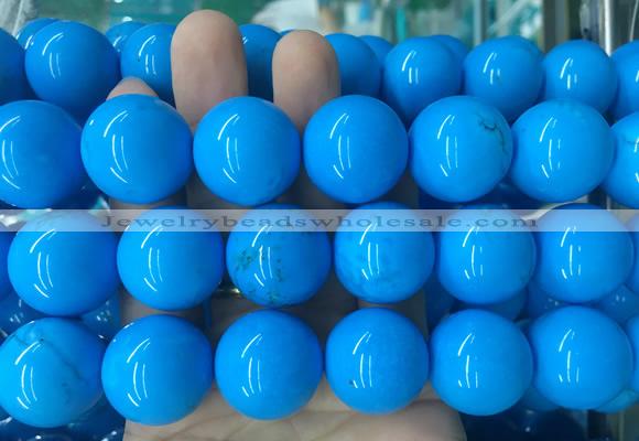 LSBS285 15 inches 22mm round dark blue howlite turquoise gemstone beads wholesale
