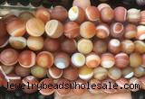 LSBS292 15 inches 14mm round matte banded agate gemstone beads wholesale