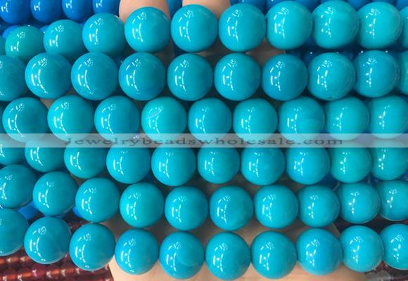 LSBS297 15 inches 14mm round blue agate gemstone beads wholesale