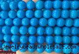 LSBS298 15 inches 14mm round dark blue agate gemstone beads wholesale
