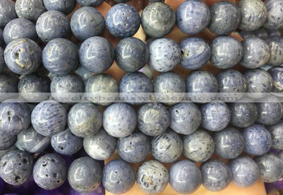 LSBS312 15 inches 16mm round blue coral gemstone beads wholesale