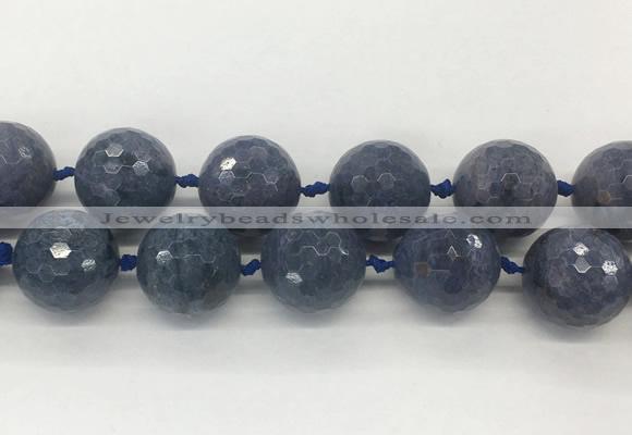 LSBS335 15 inches 25mm faceted round Dumortierite gemstone beads wholesale