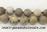 LSBS339 15 inches 30mm round Chrysanthemum agate gemstone beads wholesale