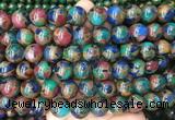 LSBS351 15 inches 14mm round gold color stone beads wholesale