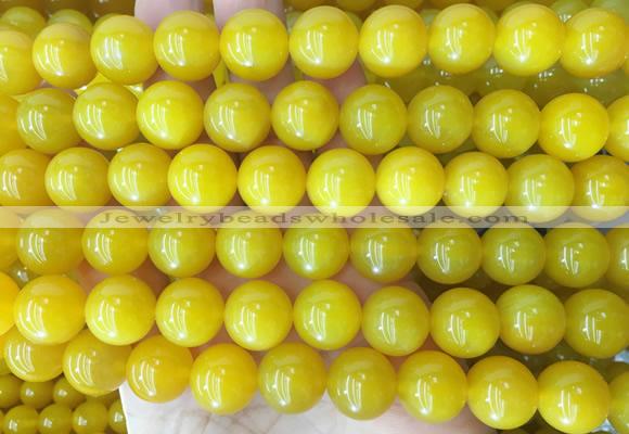 LSBS354 15 inches 14mm round yellow agate gemstone beads wholesale