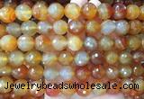 LSBS362 15 inches 14mm faceted round red agate gemstone beads wholesale