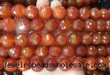 LSBS371 15 inches 16mm faceted round red agate gemstone beads wholesale