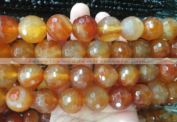 LSBS375 15 inches 18mm faceted round red agate gemstone beads wholesale