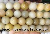 LSBS46 15 inches 16mm round yellow jade gemstone beads wholesale