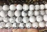 LSBS465 15 inches 18mm round white howlite gemstone beads wholesale