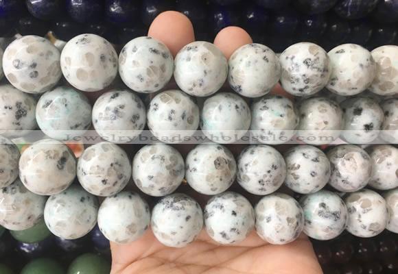 LSBS466 15 inches 18mm round sesame jasper gemstone beads wholesale