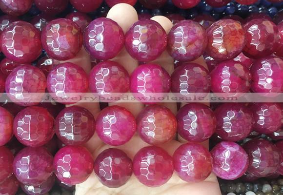 LSBS471 15 inches 20mm faceted round agate gemstone beads wholesale