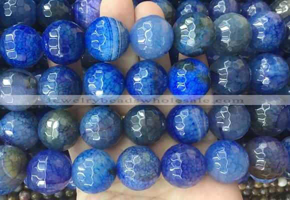 LSBS473 15 inches 20mm faceted round agate gemstone beads wholesale