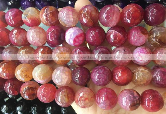 LSBS548 15 inches 16mm faceted round agate gemstone beads wholesale