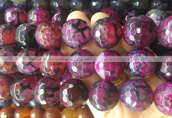LSBS594 15 inches 20mm faceted round agate gemstone beads wholesale