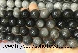 LSBS63 15 inches 16mm round silver obsidian gemstone beads wholesale