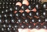 LSBS65 15 inches 16mm round black obsidian gemstone beads wholesale