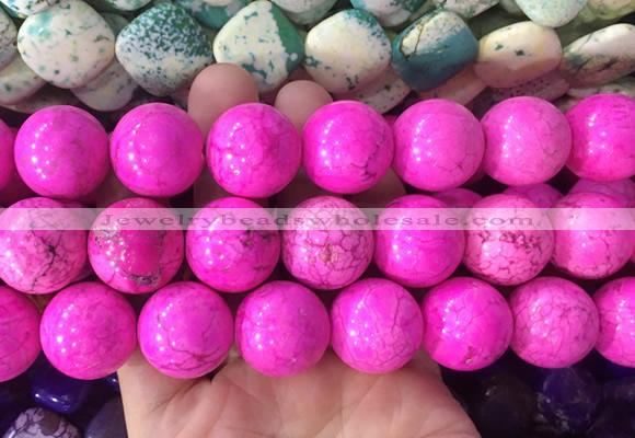 LSBS658 15 inches 20mm round howlite turquoise gemstone beads wholesale