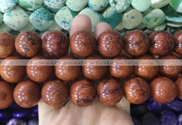 LSBS660 15 inches 20mm round howlite turquoise gemstone beads wholesale