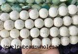 LSBS670 15 inches 18mm carved round synthetic turquoise gemstone beads wholesale