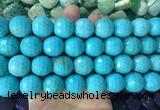 LSBS671 15 inches 18mm faceted round synthetic turquoise gemstone beads wholesale