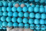 LSBS690 15 inches 14mm round howlite turquoise gemstone beads wholesale