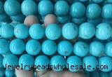 LSBS692 15 inches 18mm round howlite turquoise gemstone beads wholesale
