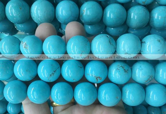 LSBS692 15 inches 18mm round howlite turquoise gemstone beads wholesale