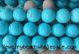 LSBS694 15 inches 22mm round howlite turquoise gemstone beads wholesale
