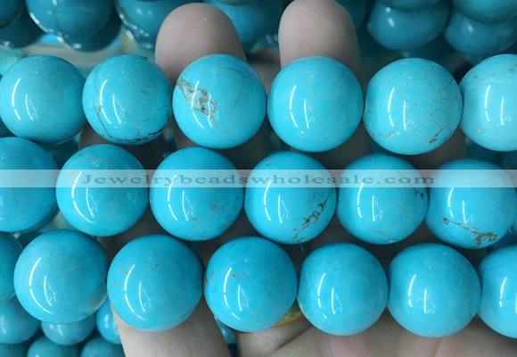 LSBS694 15 inches 22mm round howlite turquoise gemstone beads wholesale