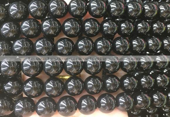 LSBS706 15 inches 14mm round black agate gemstone beads wholesale